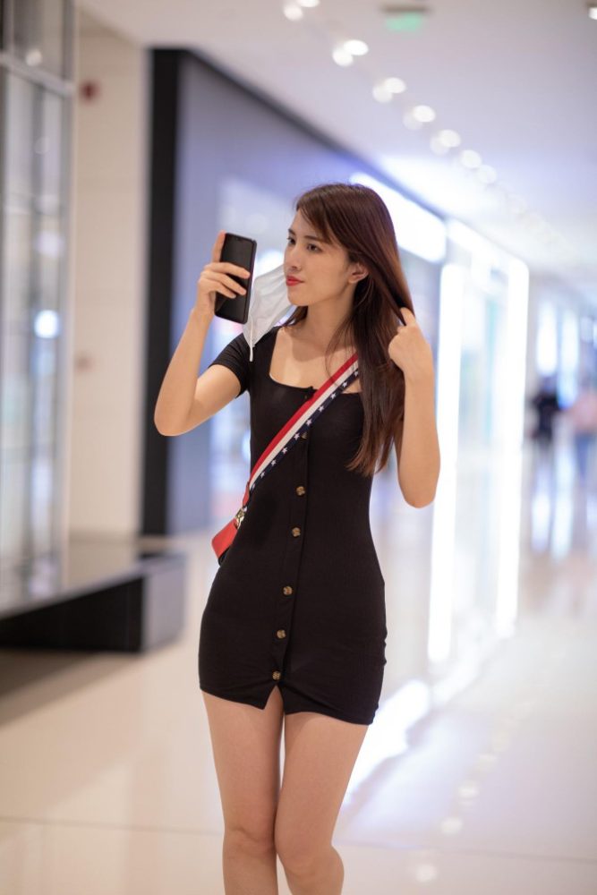 逛商场的黑色包臀裙美丽女孩【385P】00050-师姐图集