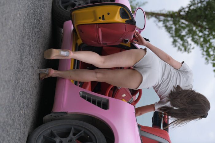 在海边开跑车的连衣短裤女孩【390P】00030-师姐图集